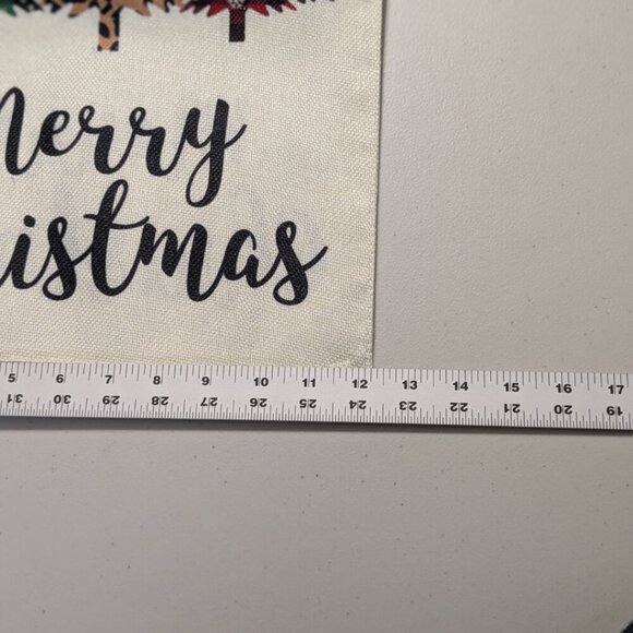 merry christmas three trees garden flag - Picture 5 of 6